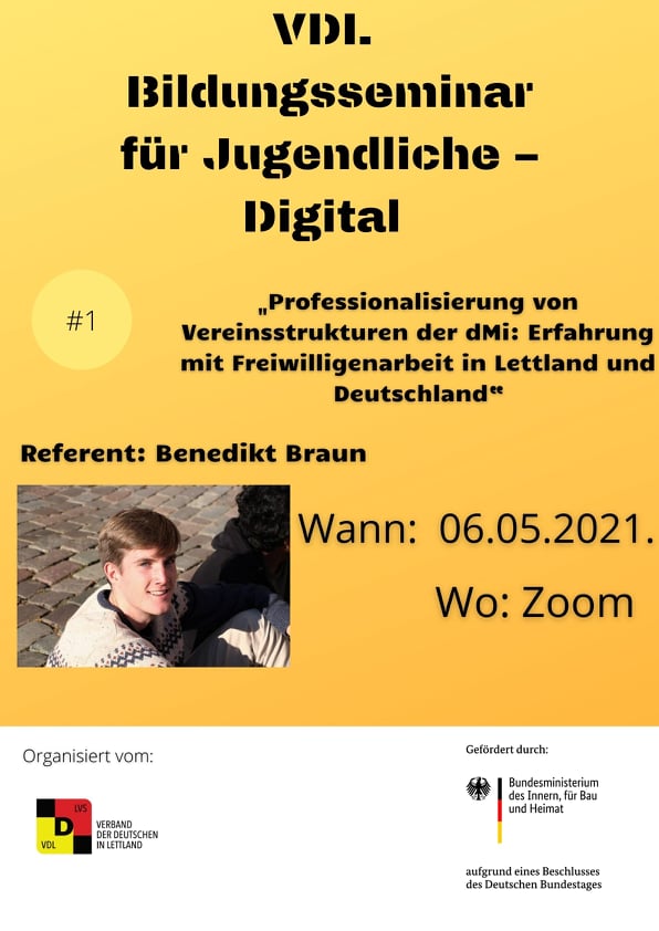 “VDL Bildungsseminar für Jugendliche 2021 Digital” geht los! “VDL Bildungsseminar für Jugendliche 2021 Digital” geht los!