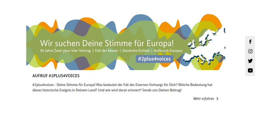 #2plus4voices – Aufruf der Kommission „30 Jahre Friedliche Revolution und Deutsche Einheit“ #2plus4voices – Aufruf der Kommission „30 Jahre Friedliche Revolution und Deutsche Einheit“