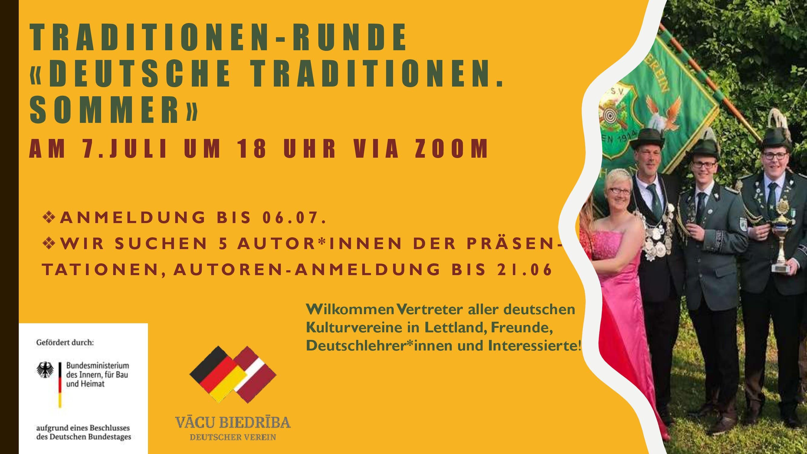 Deutsche Traditionen-Runde “SOMMER'' am 07.07 online Deutsche Traditionen-Runde “SOMMER'' am 07.07 online